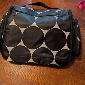 Thirty-One Black and White Circle Pattern Toiletry Bag